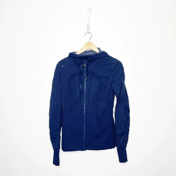 LULUEMON Dance Studio Reversible Jacket Cadet Blue Navy Womens US 4 - Picture 10 of 10